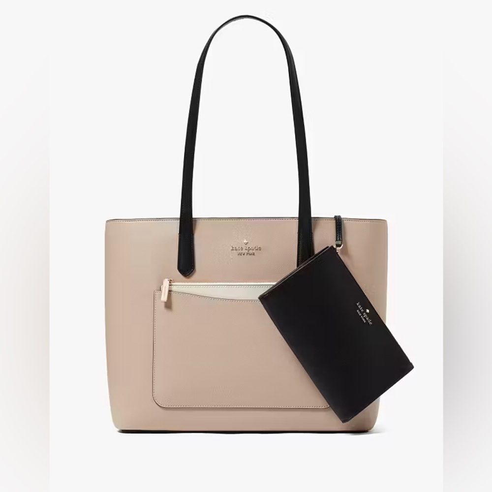 Kate Spade Staci Large Tan and Black Tote